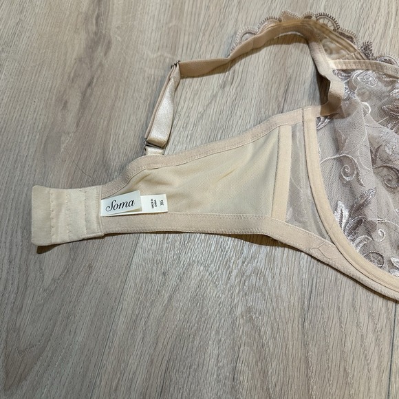 Set Of 2 Soma Sensuous Lace Unlined Bra Balconette 38G Underwire Black Lace Sexy - Picture 8 of 9